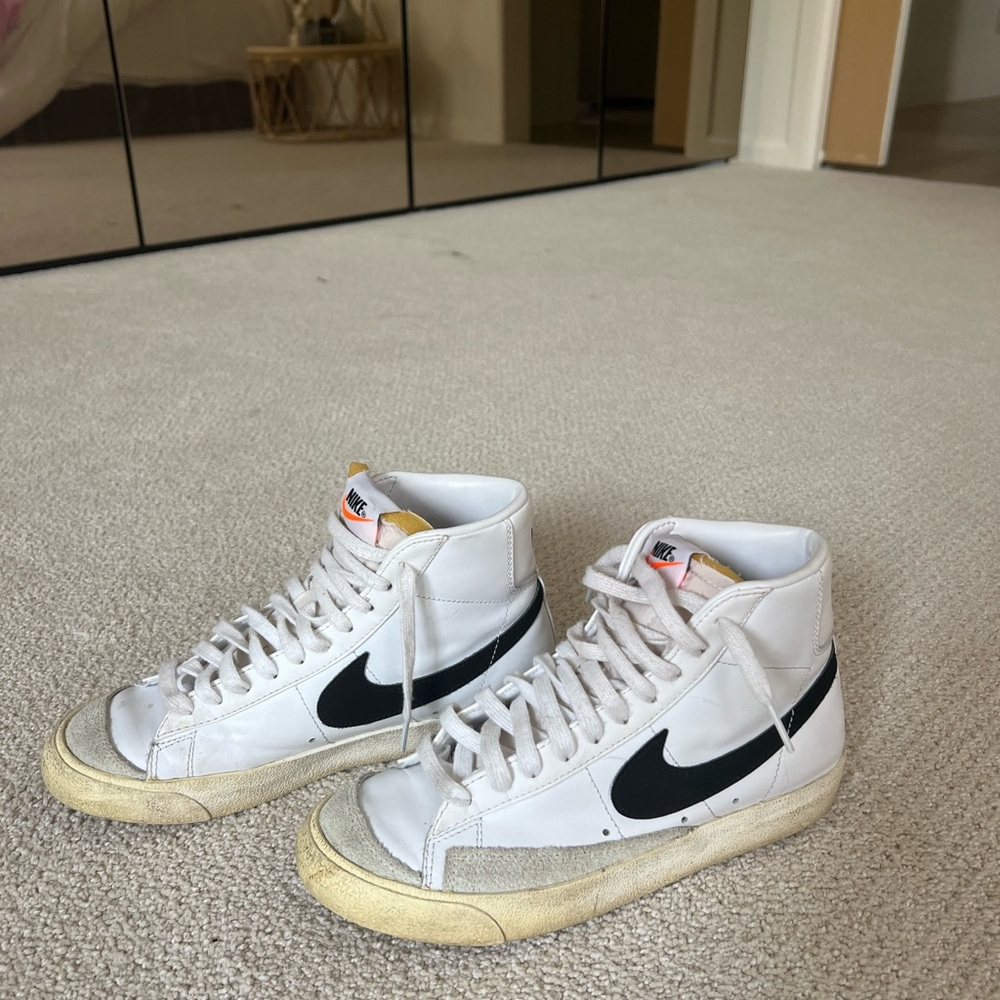 Nike White and Black High-Tops- Nike Blazers
